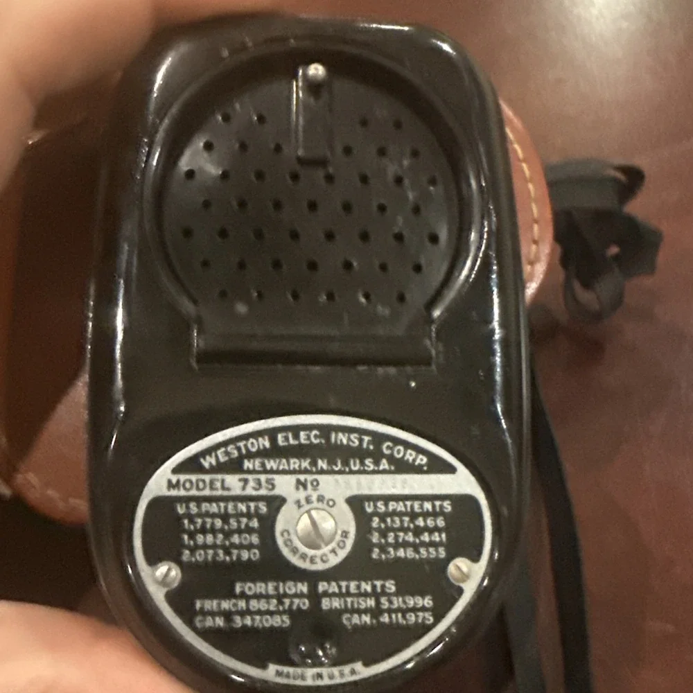 Vintage Weston Master II Exposure Light Meter 735 w/ Leather Case - Tested